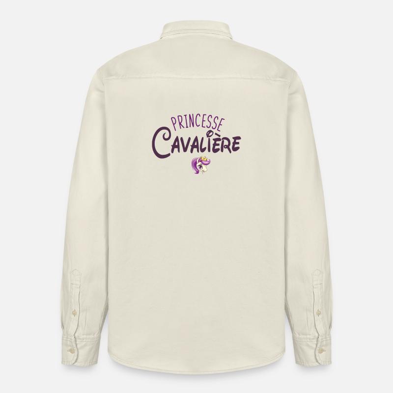 Princesse Cavalière Equitation Cheval - Chemise unisexe coupe décontractée bio Stanley/Stella - écru doux