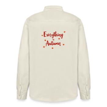 Alles ist Herbst. Frohe Herbsternte für Damen - Relaxed Fit Unisex Organic Hemd von Stanley/Stella - Natur - Hinten - AI Model Male 178 light (178cm)