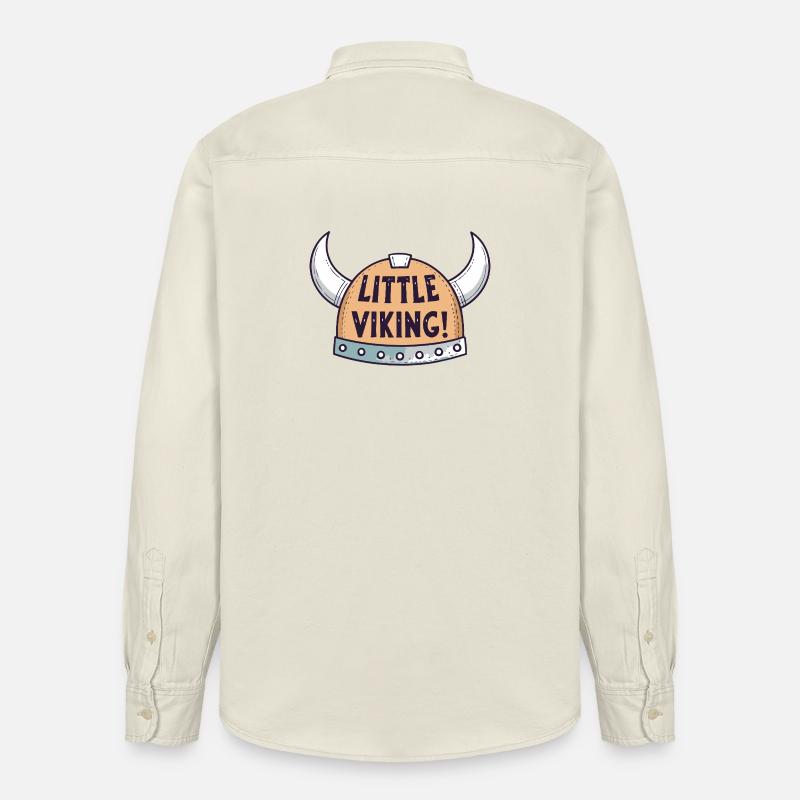 Petit Viking au Casque à Cornes - Chemise unisexe coupe décontractée bio Stanley/Stella - écru doux