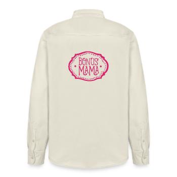 Bonus Mama Stiefmutter Geschenk Stiefmama pink - Relaxed Fit Unisex Organic Hemd von Stanley/Stella - Natur - Hinten - AI Model Male 178 light (178cm)
