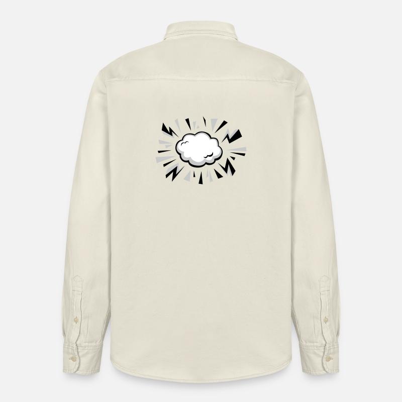 Nuage comique avec éclairs - Chemise unisexe coupe décontractée bio Stanley/Stella - écru doux