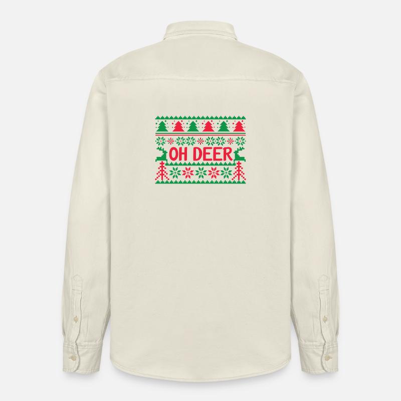 Hässlicher Pullover - Oh Deer - Relaxed Fit Unisex Organic Hemd von Stanley/Stella - Natur