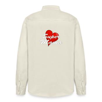 SUPER MAMA - Relaxed Fit Unisex Organic Hemd von Stanley/Stella - Natur - Hinten - AI Model Male 178 light (178cm)