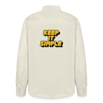 Keep It Simple Retro Bold - Relaxed Fit Unisex Organic Hemd von Stanley/Stella - Natur - Hinten - AI Model Male 178 light (178cm)