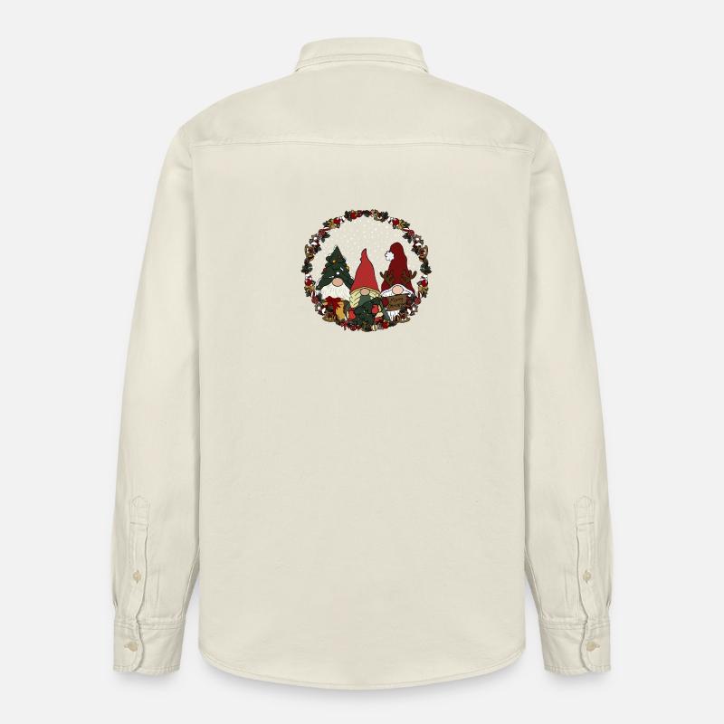 Wichtel  im Weihnachtskranz - Relaxed Fit Unisex Organic Hemd von Stanley/Stella - Natur