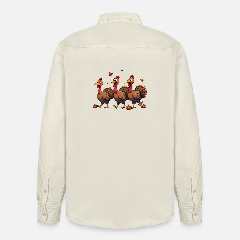 Bébé dinde de Thanksgiving - Chemise unisexe coupe décontractée bio Stanley/Stella - écru doux