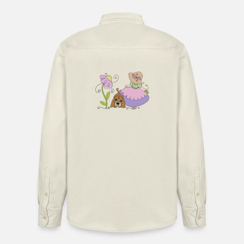 Maedchen_mit_Hund - Relaxed Fit Unisex Organic Hemd von Stanley/Stella - Natur