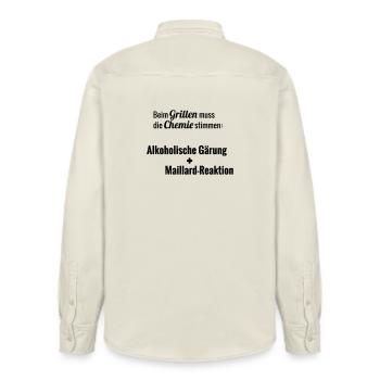 Réaction de Maillard - Chemise unisexe coupe décontractée bio Stanley/Stella - écru doux - Dos - AI Model Male 178 light (178cm)