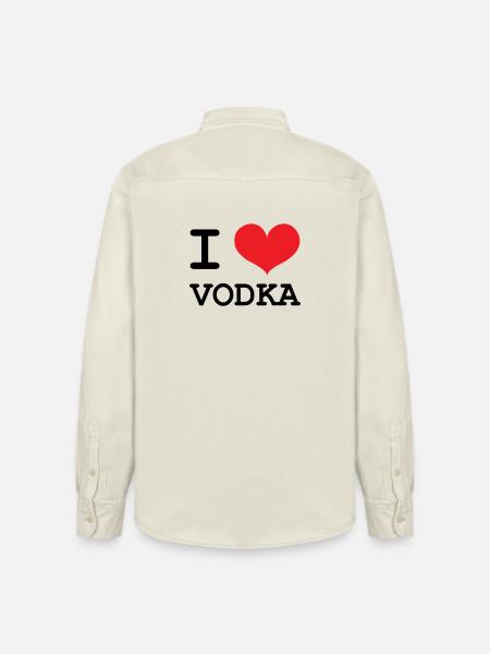 I Love Vodka - Alcohol - Relaxed Fit Unisex Organic Shirt by Stanley/Stella - soft Ecru