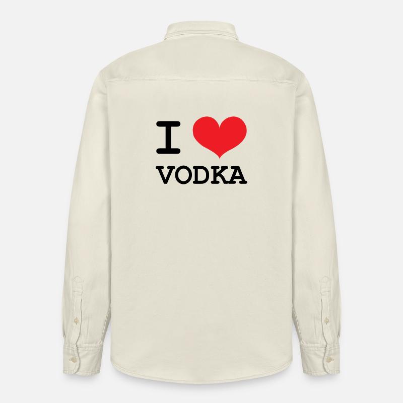 I Love Vodka - Alcool - Chemise unisexe coupe décontractée bio Stanley/Stella - écru doux
