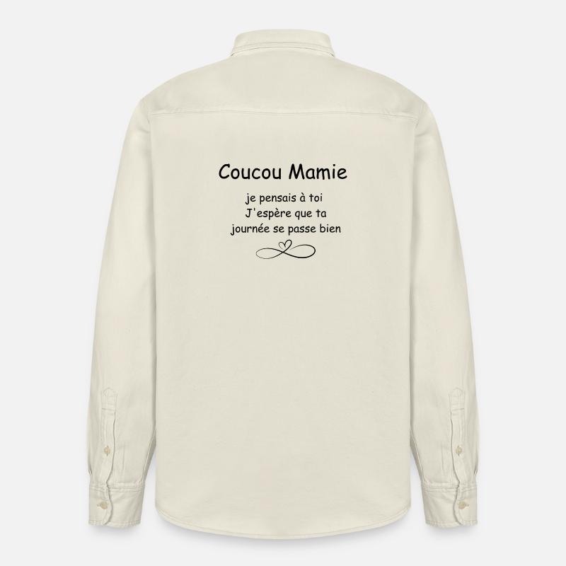 Coucou Mamie  - Chemise unisexe coupe décontractée bio Stanley/Stella - écru doux