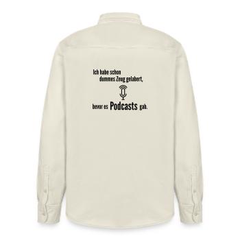bevor Podcast - Relaxed Fit Unisex Organic Hemd von Stanley/Stella - Natur - Hinten - AI Model Male 178 light (178cm)