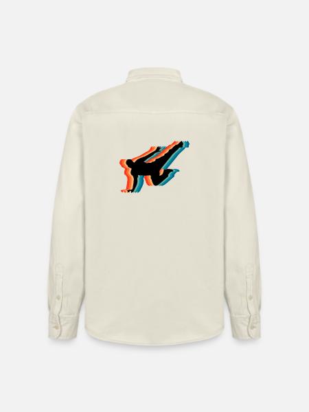 Retro Parkour Freilauf-Silhouette Retro-Kunst - Relaxed Fit Unisex Organic Hemd von Stanley/Stella - Natur