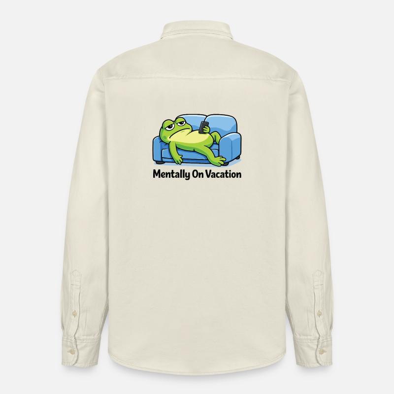Funny Frog Meme  - Chemise unisexe coupe décontractée bio Stanley/Stella - écru doux