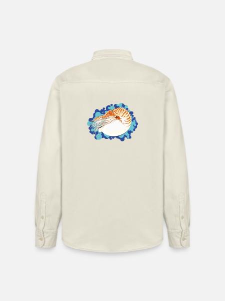 Nautilus Pompilius - Retro Marine Art - Relaxed Fit Unisex Organic Shirt by Stanley/Stella - soft Ecru