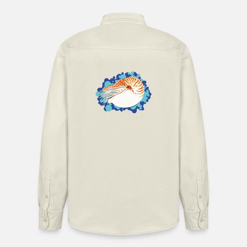 Nautilus Pompilius – Retro-Marinekunst - Relaxed Fit Unisex Organic Hemd von Stanley/Stella - Natur