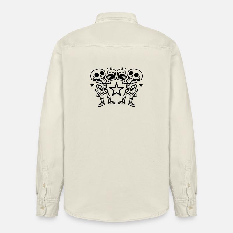 Skelett Bier Prost - Relaxed Fit Unisex Organic Hemd von Stanley/Stella - Natur
