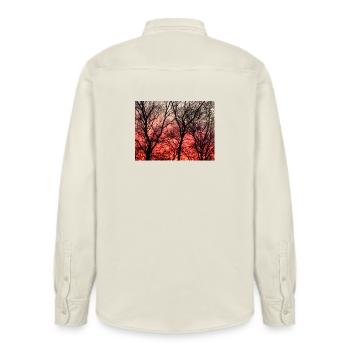 Abendrot_1 - Relaxed Fit Unisex Organic Hemd von Stanley/Stella - Natur - Hinten - AI Model Male 178 light (178cm)