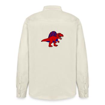 Dino - Relaxed Fit Unisex Organic Hemd von Stanley/Stella - Natur - Hinten - AI Model Male 178 light (178cm)