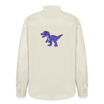 Dino - Relaxed Fit Unisex Organic Hemd von Stanley/Stella - Natur - Hinten - AI Model Male 178 light (178cm)