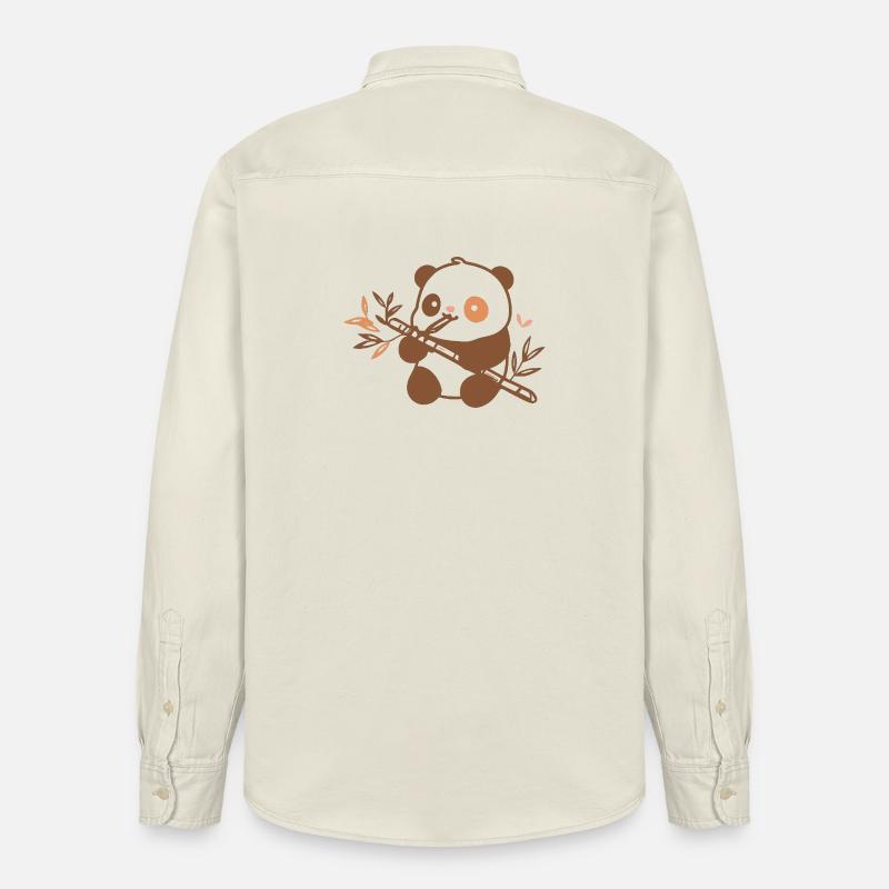 Kuschelpanda mit Bambus - Relaxed Fit Unisex Organic Hemd von Stanley/Stella - Natur