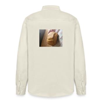Golden crust rustic bread - Relaxed Fit Unisex Organic Shirt by Stanley/Stella - soft Ecru - Back - AI Model Male 178 light (178cm)