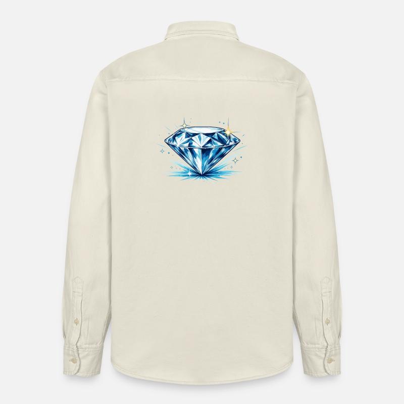 Diamant Bleu de Glace - Chemise unisexe coupe décontractée bio Stanley/Stella - écru doux
