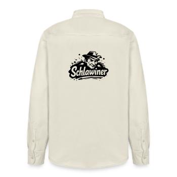 Schlawiner - Relaxed Fit Unisex Organic Shirt by Stanley/Stella - soft Ecru - Back - AI Model Male 178 light (178cm)