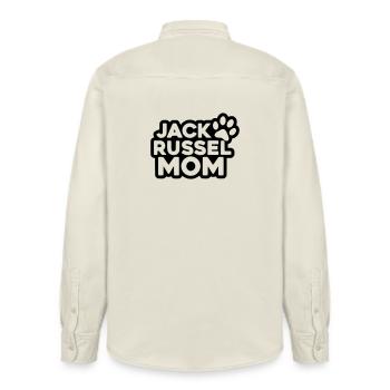 Jack Russel Mom - Designfarbe variabel - Relaxed Fit Unisex Organic Hemd von Stanley/Stella - Natur - Hinten - AI Model Male 178 light (178cm)