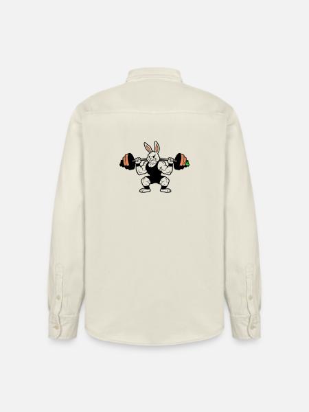Muskel Hase Karotten Hantel - Relaxed Fit Unisex Organic Hemd von Stanley/Stella - Natur