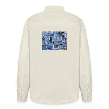 Urban Notation 2 - Relaxed Fit Unisex Organic Shirt by Stanley/Stella - soft Ecru - Back - AI Model Male 178 light (178cm)