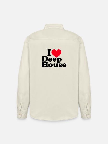 I Love Deep House - Relaxed Fit Unisex Organic Shirt by Stanley/Stella - soft Ecru