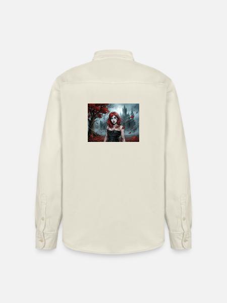 Redhead gothic woman in autumn magic - Relaxed Fit Unisex Organic Shirt by Stanley/Stella - soft Ecru