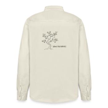 Wachsen Sie in Ihrem eigenen Tempo - Relaxed Fit Unisex Organic Hemd von Stanley/Stella - Natur - Hinten - AI Model Male 178 light (178cm)