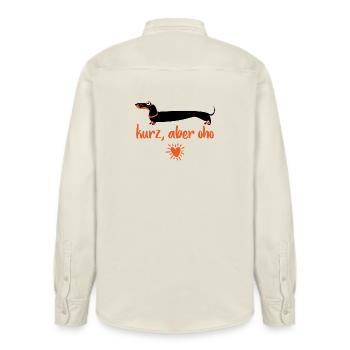 Kurze Worte, Großes Herz - Relaxed Fit Unisex Organic Hemd von Stanley/Stella - Natur - Hinten - AI Model Male 178 light (178cm)