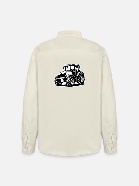 Traktor / Trecker / Schlepper (2-farbig) - Relaxed Fit Unisex Organic Hemd von Stanley/Stella - Natur