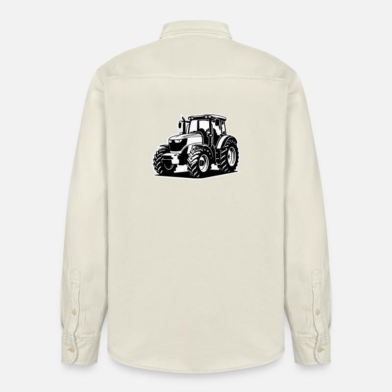 Traktor / Trecker / Schlepper (2-farbig) - Relaxed Fit Unisex Organic Hemd von Stanley/Stella - Natur