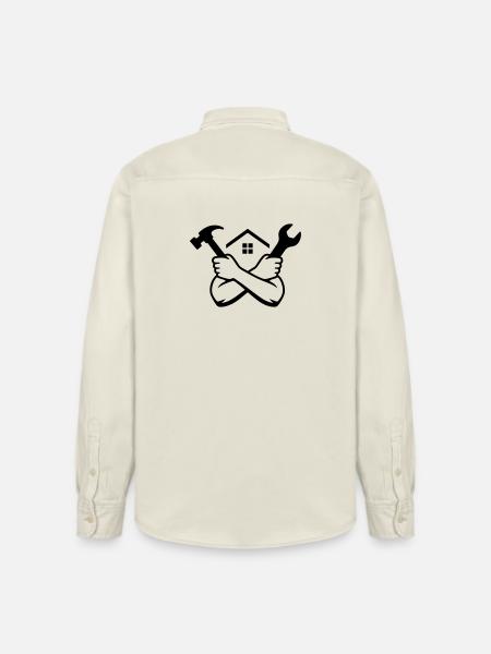 Handyman House Tool Emblem - Relaxed Fit Unisex Organic Shirt by Stanley/Stella - soft Ecru