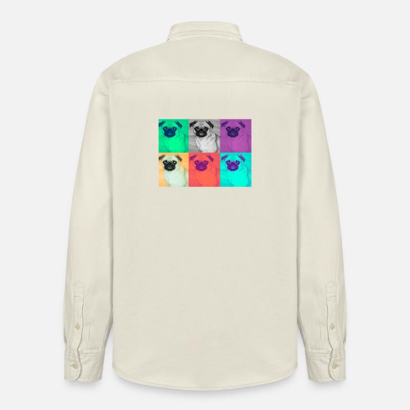 Pop Art Conception de chien - Chemise unisexe coupe décontractée bio Stanley/Stella - écru doux