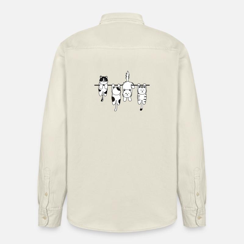 Chat de lessive - Chemise unisexe coupe décontractée bio Stanley/Stella - écru doux