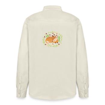 Schlafendes Rehkitz - Relaxed Fit Unisex Organic Hemd von Stanley/Stella - Natur - Hinten - AI Model Male 178 light (178cm)