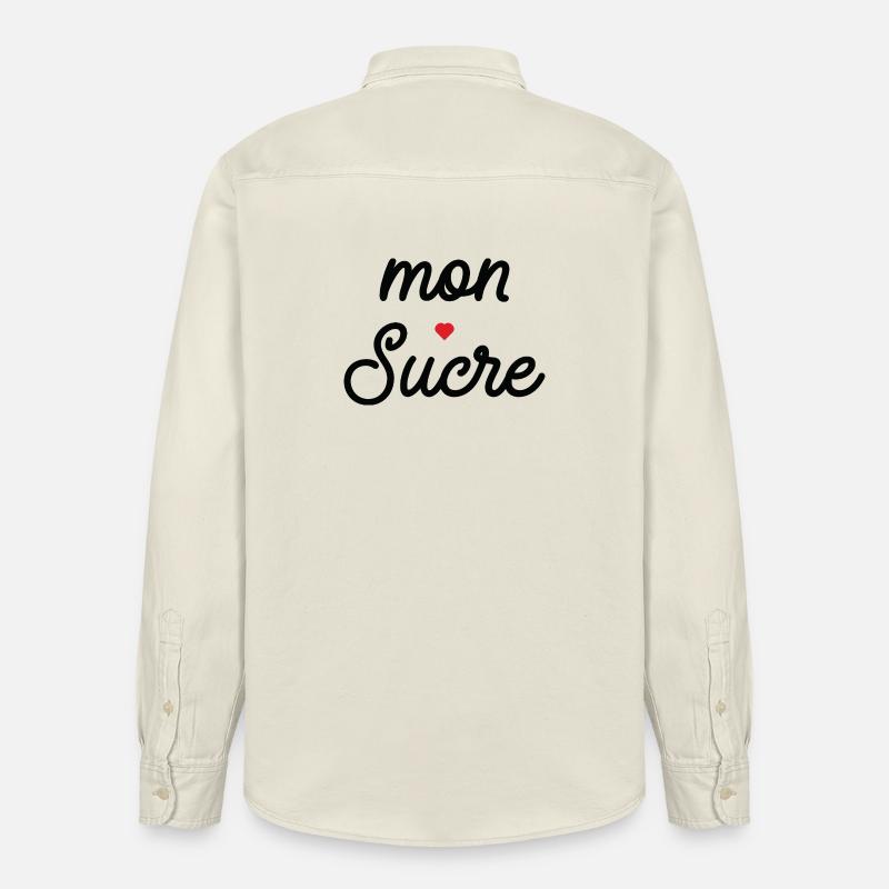 Mon cœur Noir Script - Chemise unisexe coupe décontractée bio Stanley/Stella - écru doux