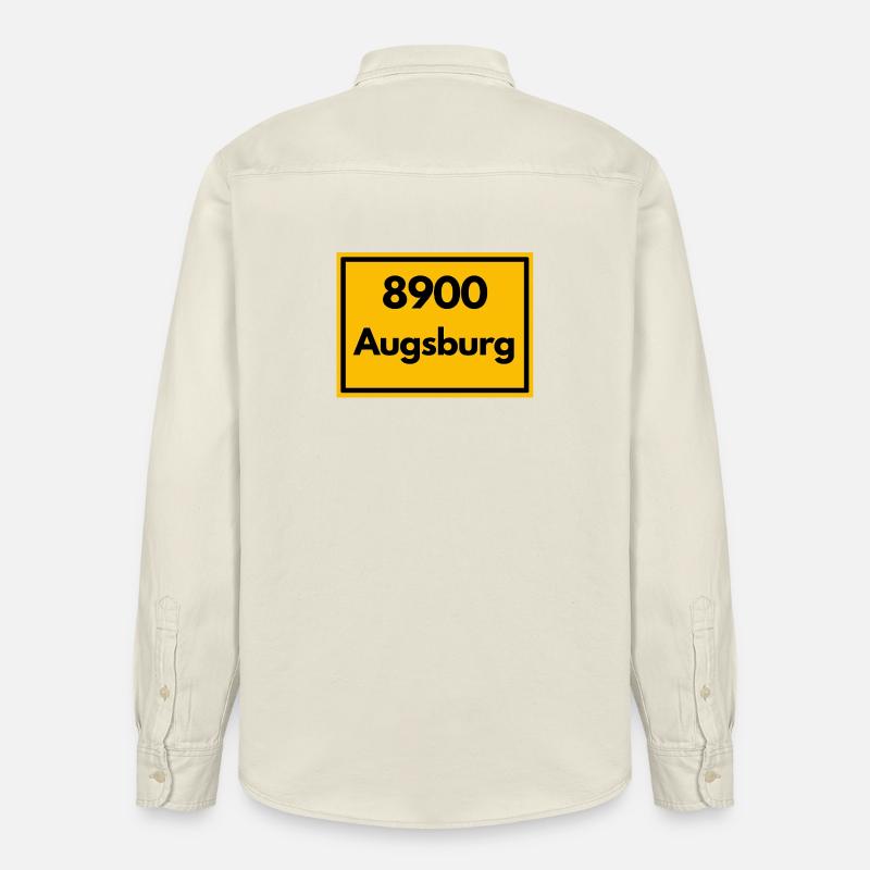 ANCIEN CODE POSTAL RETRO 8900 AUGSBOURG - Chemise unisexe coupe décontractée bio Stanley/Stella - écru doux