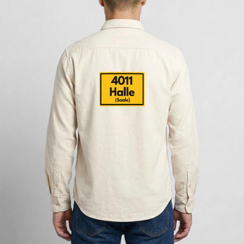 OLD POSTCODE POSTCODE RETRO 4011 HALLE (SAAALE) Relaxed Fit Unisex Organic Shirt by Stanley/Stella
