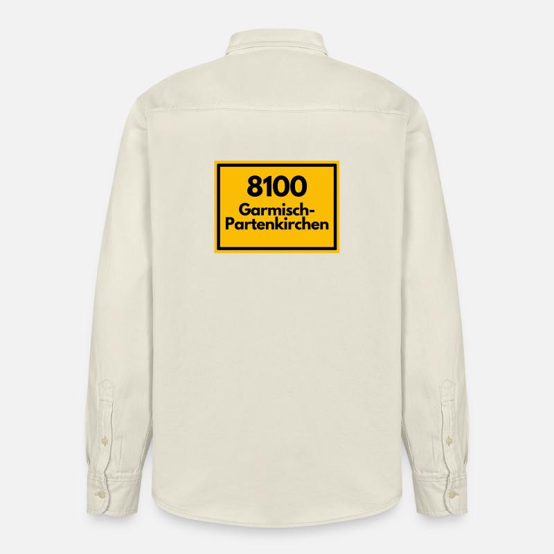 OLD POSTCODE POSTCODE 8100 GARMISCH-PARTENKIRCHEN - Relaxed Fit Unisex Organic Shirt by Stanley/Stella - soft Ecru