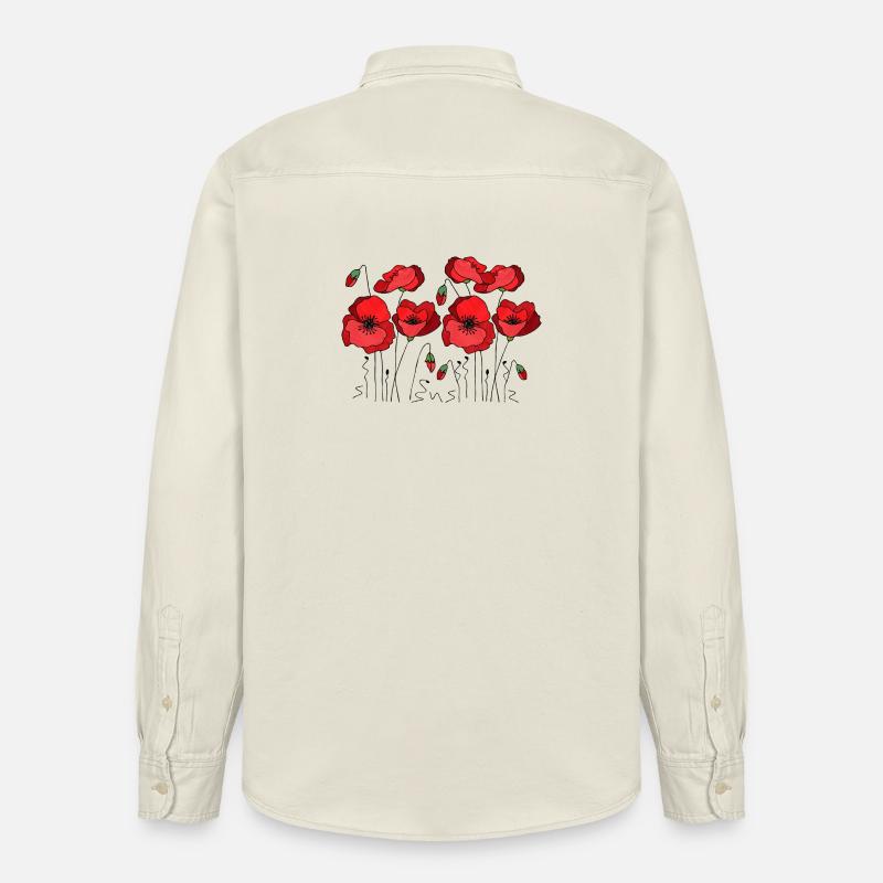 Blumen - Relaxed Fit Unisex Organic Hemd von Stanley/Stella - Natur