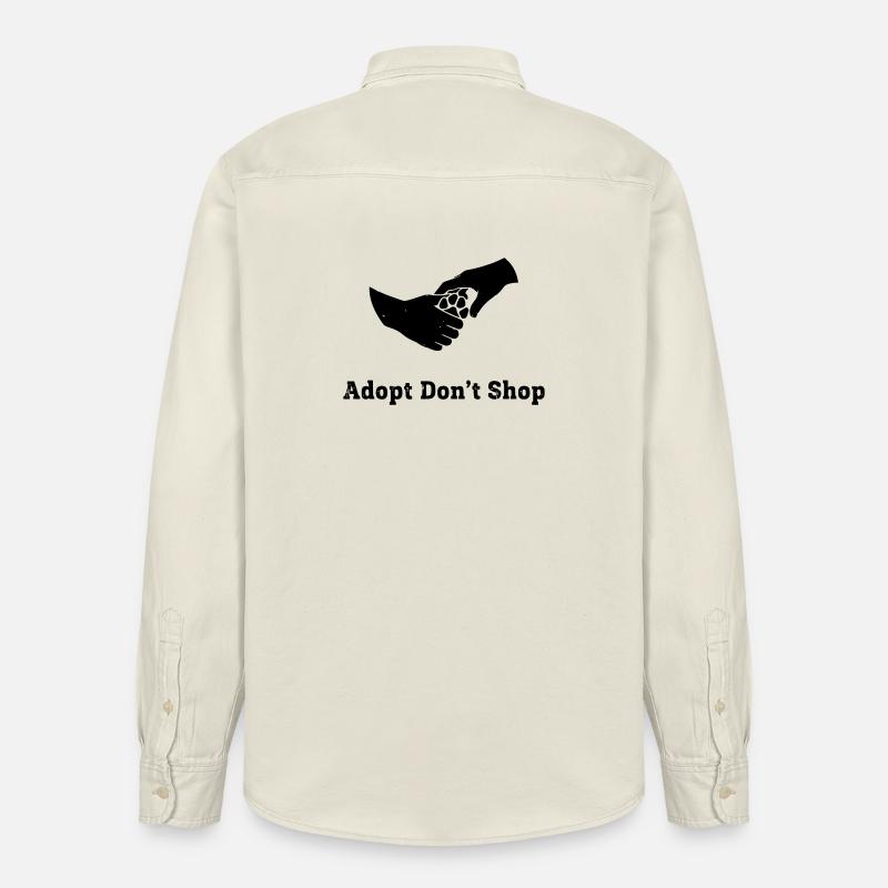 Adopt Dont Shop Pfote Faust Check - Relaxed Fit Unisex Organic Hemd von Stanley/Stella - Natur