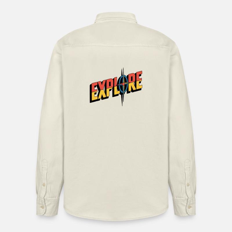 EXPLORE Kompass – Abenteuer Logo - Relaxed Fit Unisex Organic Hemd von Stanley/Stella - Natur