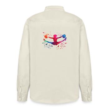 Cheerleader Cheer Mom Cheerleading - Relaxed Fit Unisex Organic Shirt by Stanley/Stella - soft Ecru - Back - AI Model Male 178 light (178cm)