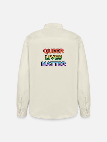 Queer Lives Matter Rainbow - Relaxed Fit Unisex Organic Shirt by Stanley/Stella - soft Ecru